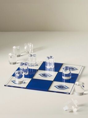 Anthropologie Lucite Tic Tac Toe Board Game, NIB